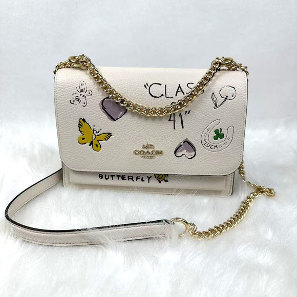 Coach Klare Crossbody Bag With Sketch Print In Chalk Multi Leather CAK15 NWT - Picture 1 of 14